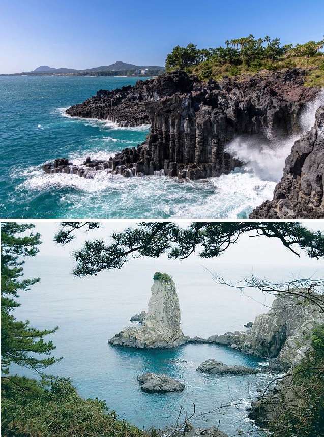 大浦柱状節理帯とウェドルゲ岩　イメージ