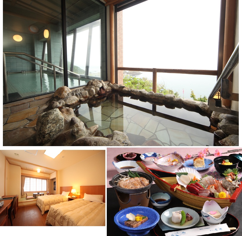 ホテル竜飛　露天風呂・お部屋（一例）・夕食　イメージ